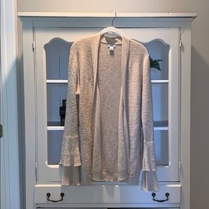 J Crew Factory Ruffle Sleeve Cardigan